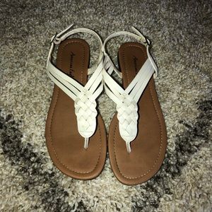 White American Eagle Sandals